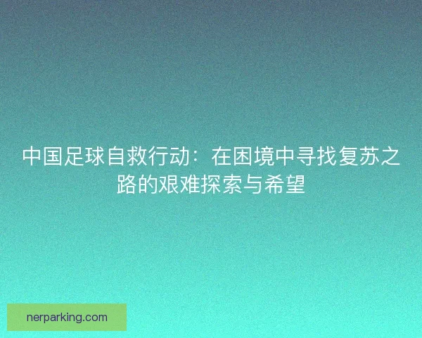 中国足球自救行动：在困境中寻找复苏之路的艰难探索与希望