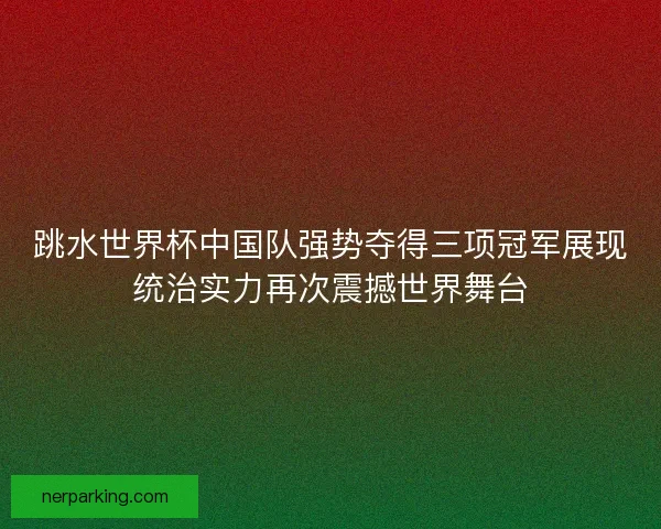 跳水世界杯中国队强势夺得三项冠军展现统治实力再次震撼世界舞台